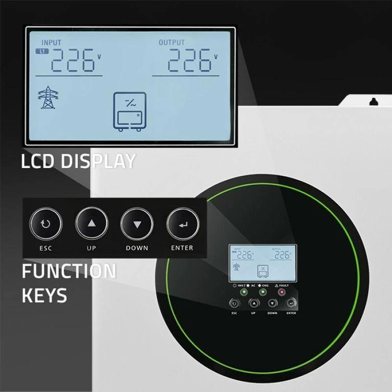 Qoltec Off-Grid 11000W 160A 48V hibridinis saulės inverteris