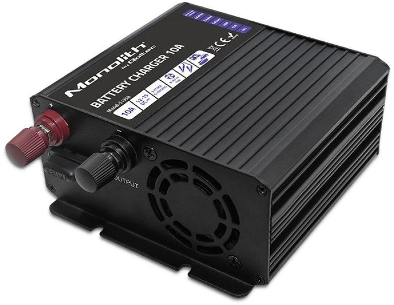 QOLTEC 51958 Smart Monolith įkroviklis LiFePO4 AGM GEL SLA akumuliatoriams / 10A / 12V