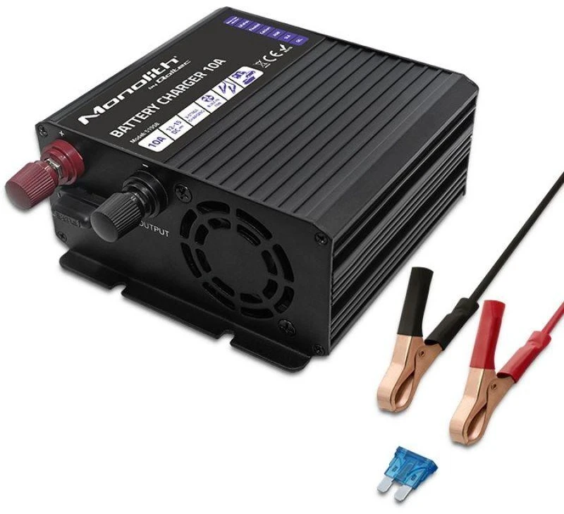 QOLTEC 51958 Smart Monolith įkroviklis LiFePO4 AGM GEL SLA akumuliatoriams / 10A / 12V