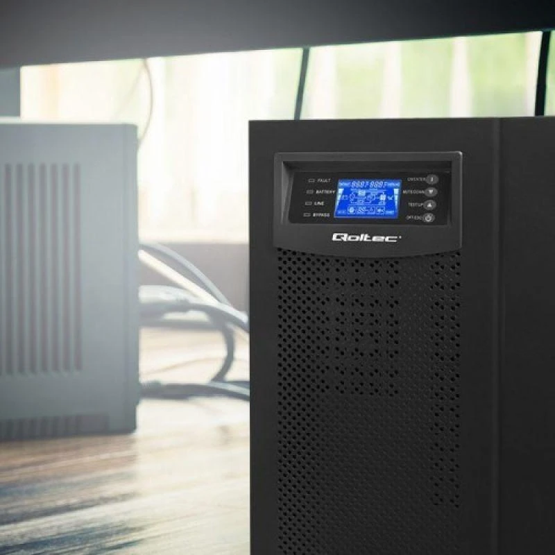 QOLTEC 53044 Qoltec Nepertraukiamas maitinimo šaltinis On-line 10KVA 8kW LCD USB