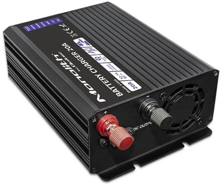 QOLTEC 51959 Smart Monolith įkroviklis LiFePO4 AGM GEL SLA akumuliatoriams / 20A / 12V