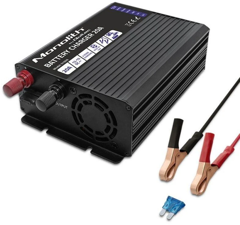 QOLTEC 51959 Smart Monolith įkroviklis LiFePO4 AGM GEL SLA akumuliatoriams / 20A / 12V