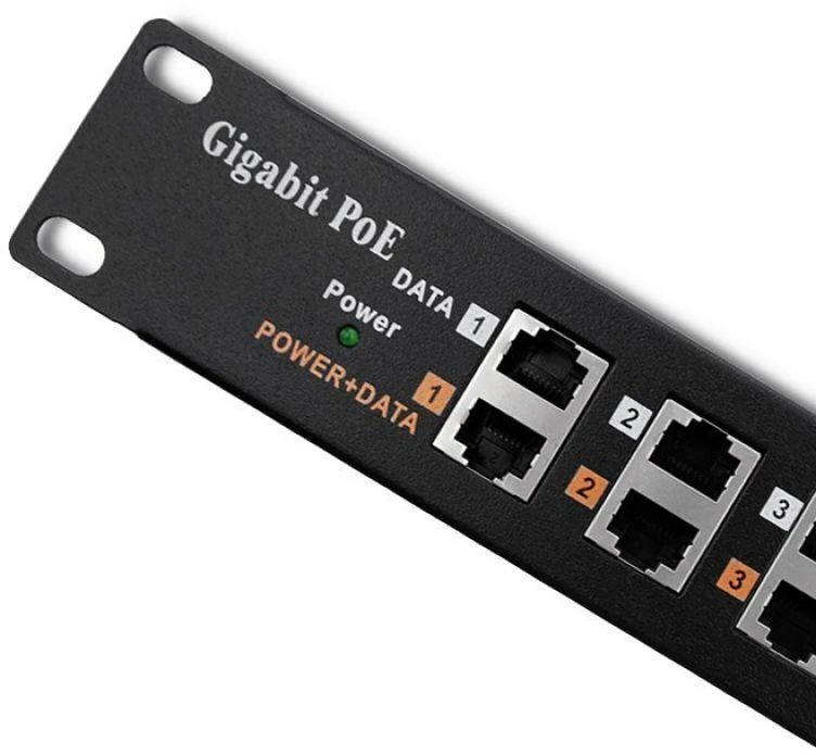 QOLTEC 54478 Patch panel RACK 12 jungtys POE Juodas