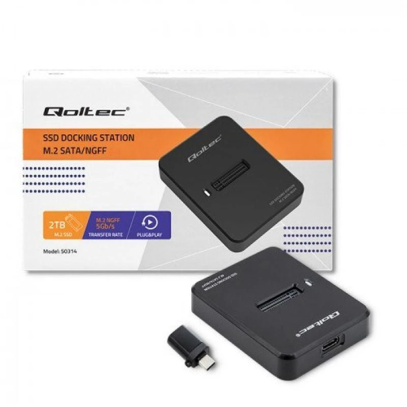 QOLTEC 50314 prijungimo stotelė SSD M.2 SATA NGFF USB 3.1