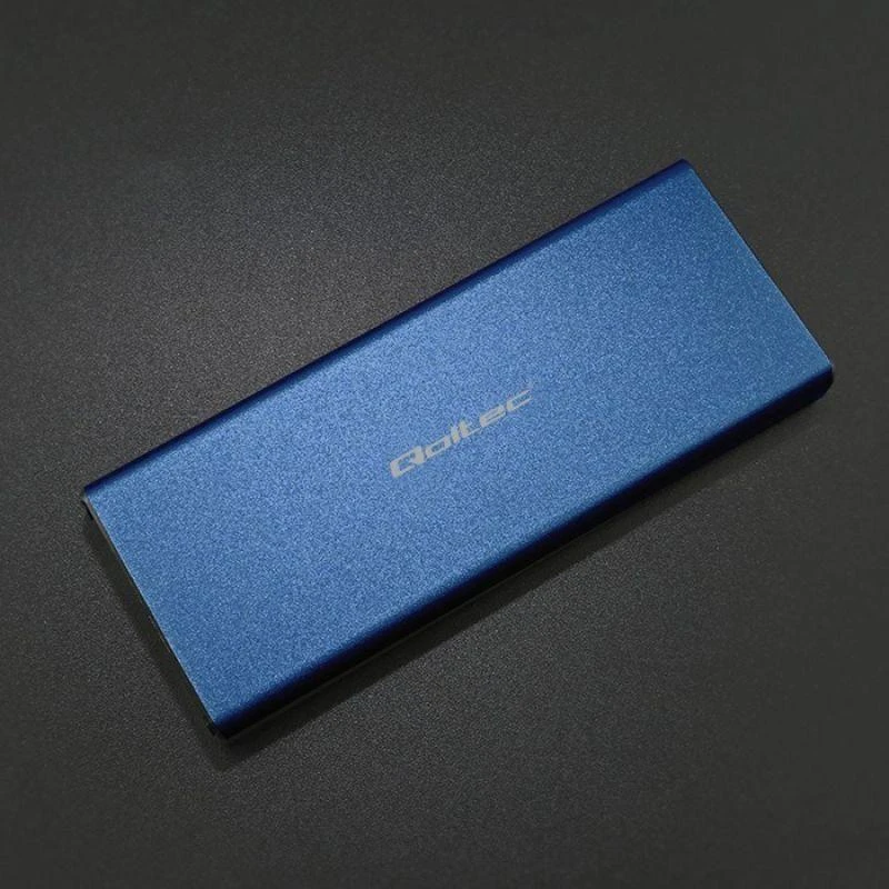 Qoltec 51832 Korpusas | M.2 SSD diskas | SATA | NGFF| USB 3.0 | Super greitis 5Gb/s | 2TB | Mėlyna