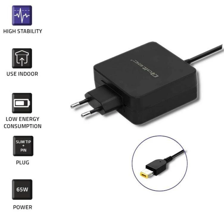 QOLTEC 51766 Maitinimo adapteris, skirtas Lenovo 65W 20V 3.25A Plonas antgalis + kaištis