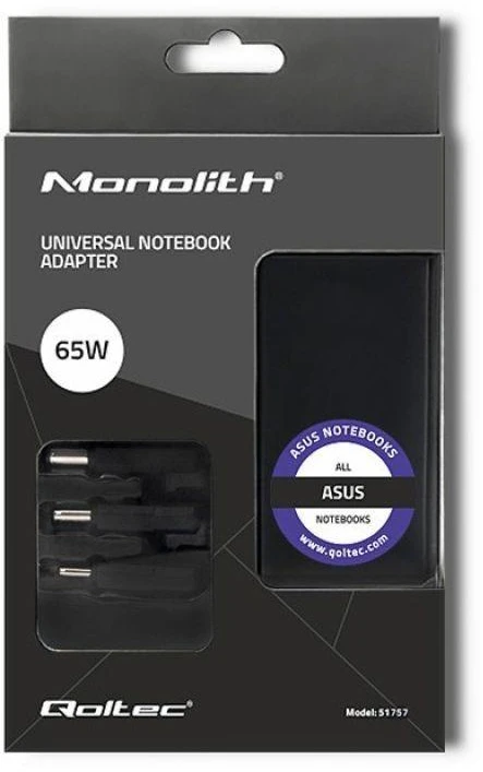 QOLTEC 51757 Maitinimo adapteris, skirtas Asus 65W 3 kištukams
