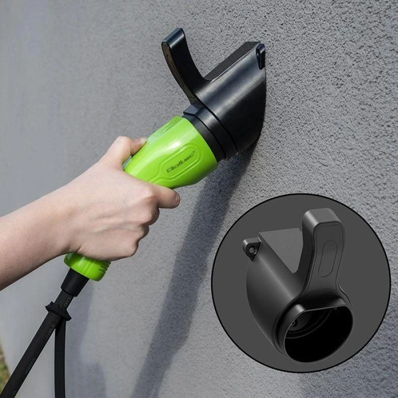 Qoltec Mobilus elektromobilių įkroviklis su 2 viename, 2 tipo reguliavimu | 3,5 kW | 230 V | LCD | Nešiojamas | Sieninis įkroviklis | 5 m