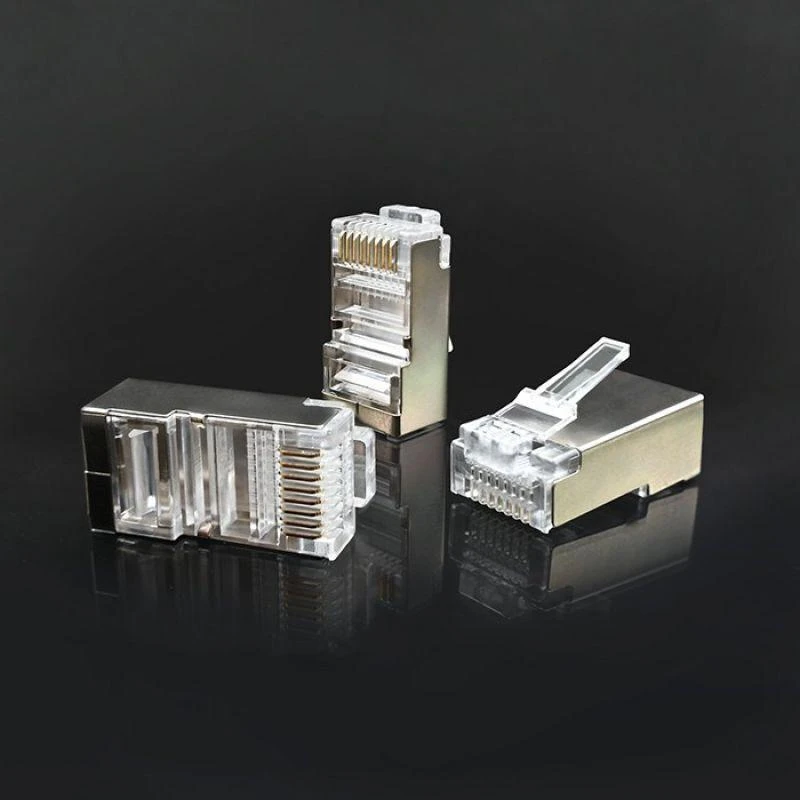 Kištukas jungtis modulinė rj45 cat6 ftp paauksuota kontaktai 100 vienetų Qoltec