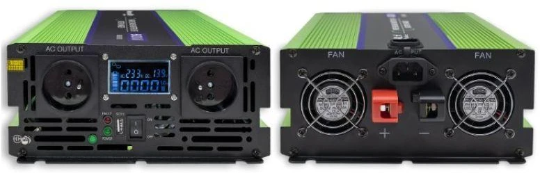 QOLTEC 51943 grynos sinusinės bangos keitiklis, monolitas / akumuliatoriaus įkroviklis / UPS / 4000 W / 2000 W / 12 V iki 230 V / LCD