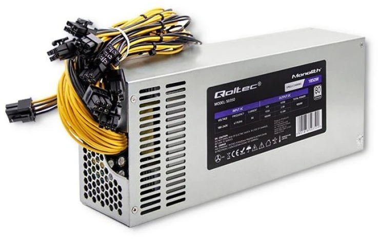 QOLTEC 50350 MAITINIMO 1850 W PCI-E 80 Plus Platinum Gaming Miner