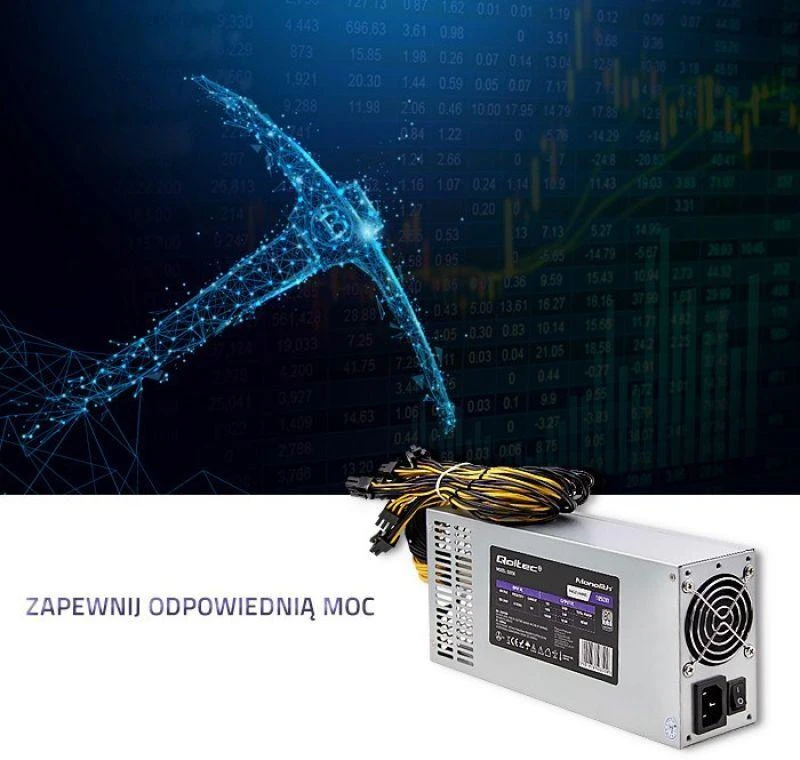 QOLTEC 50350 MAITINIMO 1850 W PCI-E 80 Plus Platinum Gaming Miner