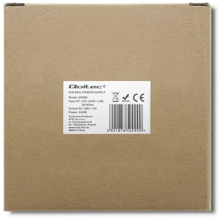 QOLTEC 50999 DIN bėgio maitinimo šaltinis 240W 48V 5A