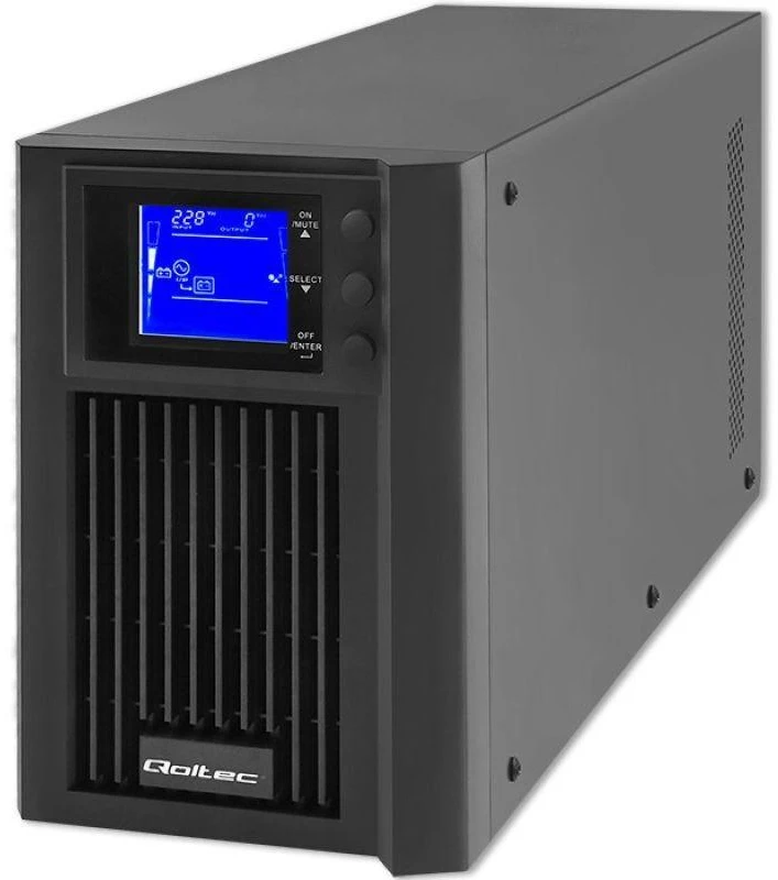 QOLTEC 53981 UPS / On line / Pure Sine Wave / 2kVA / 1,6kW / LCD / USB