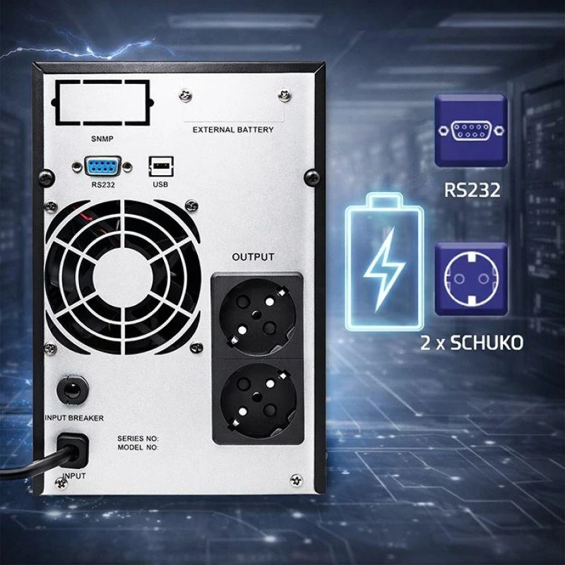 „Qoltec“ grynos sinusinės bangos | 1 kVA | 800 W | AVR | LCD | Grynas sinusas