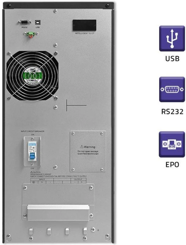 QOLTEC 53982 UPS / On-line / Pure Sine Wave / 6kVA / 4,8kW / LCD / USB