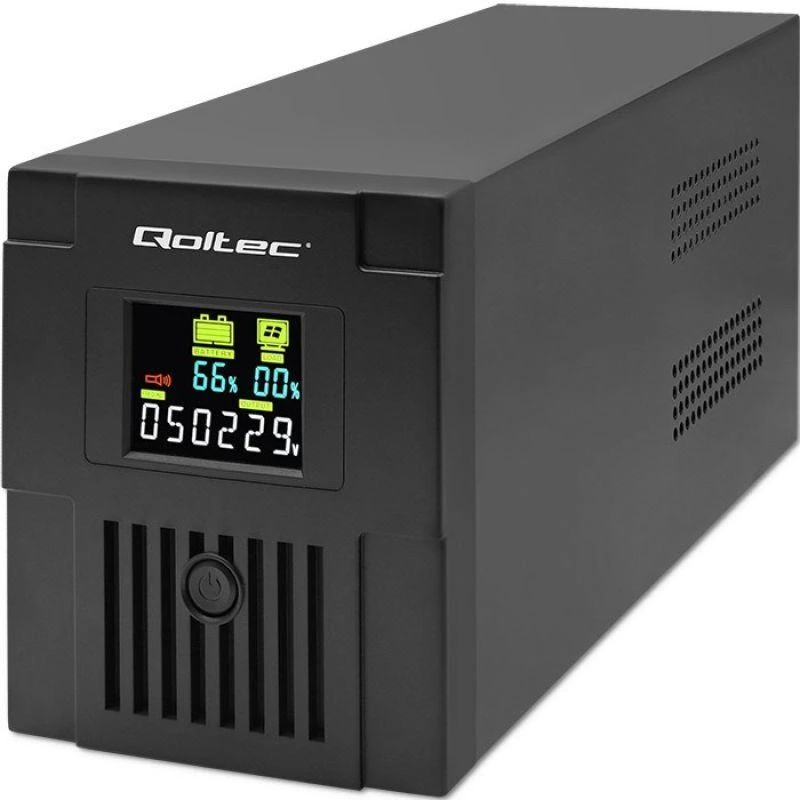QOLTEC 53770 nepertraukiamo maitinimo linijos interaktyvus monolitinis 1500VA 900W LCD USB