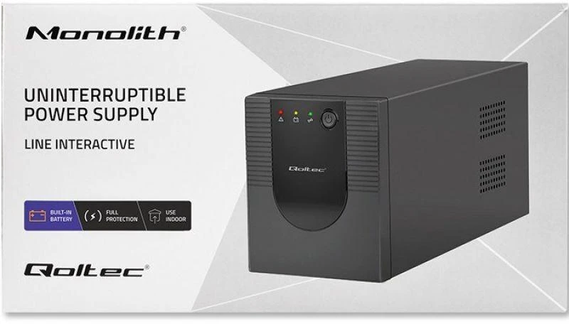 QOLTEC 53777 nepertraukiamo maitinimo linijos interaktyvus monolitas 2000VA 1200W