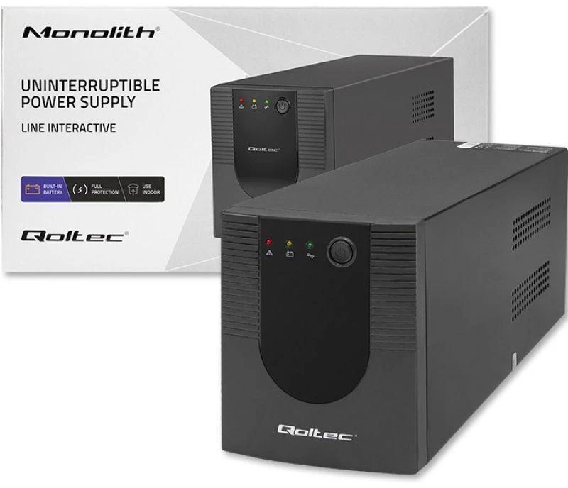 QOLTEC 53777 nepertraukiamo maitinimo linijos interaktyvus monolitas 2000VA 1200W