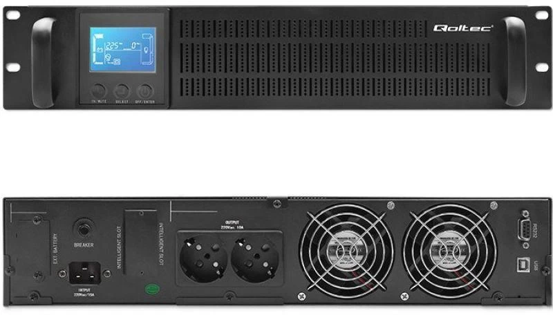 QOLTEC 53947 Nepertraukiamo maitinimo šaltinis UPS RACK 3KVA 2400 W LCD