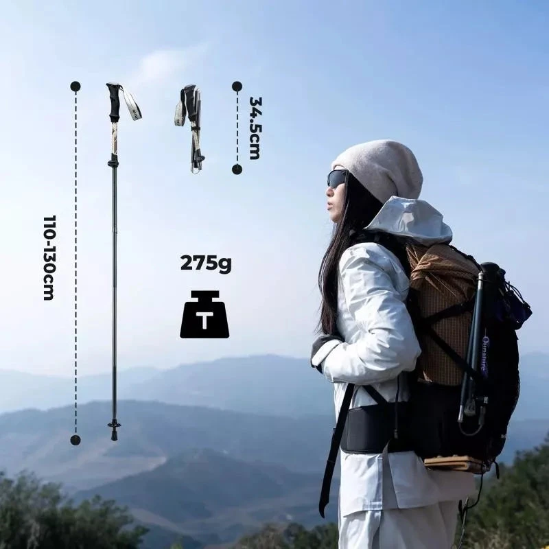 Qunature Nordic Walking Trekking Pole Aluminum 110 – 130 cm 1 pc. – rudos spalvos