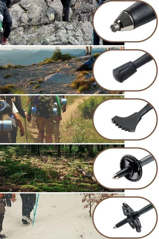 Qunature Nordic Walking Trekking Poles Aluminum 110 – 130 cm – violetinės spalvos