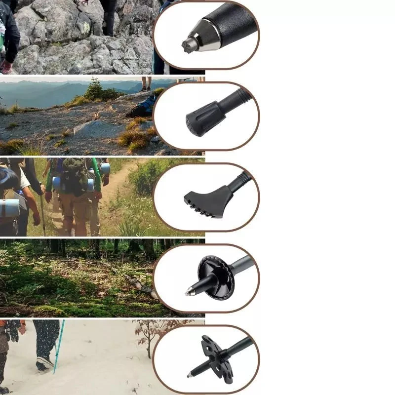 Qunature Nordic Walking Trekking Poles Aluminum 110 – 130 cm – violetinės spalvos