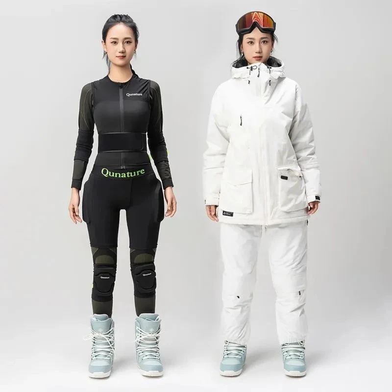 Qunature slidinėjimo klubų apsaugos – Basic S, skirtos slidinėjimui, snieglenčių sportui, čiuožimui – juodos