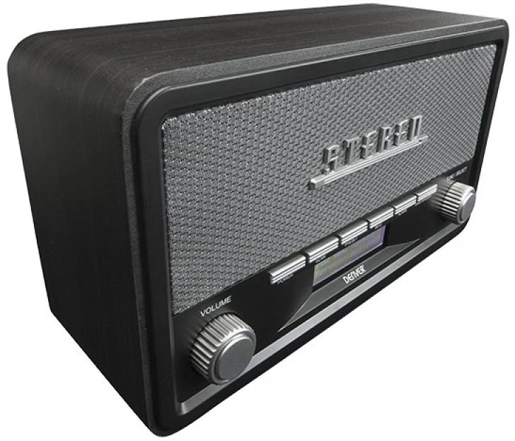 Radijas DAB+/FM su Bluetooth Denver DAB-18 Retro, pilkas