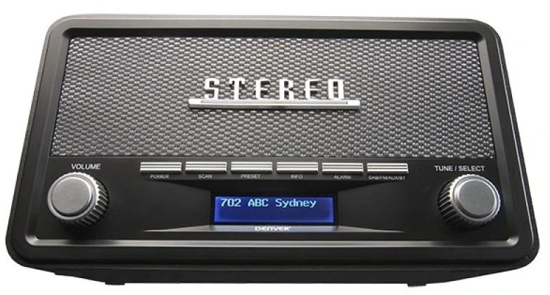 Radijas DAB+/FM su Bluetooth Denver DAB-18 Retro, pilkas