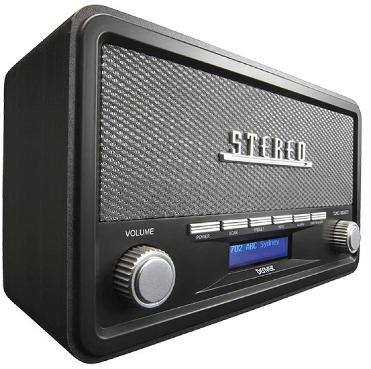 Radijas DAB+/FM su Bluetooth Denver DAB-18 Retro, pilkas