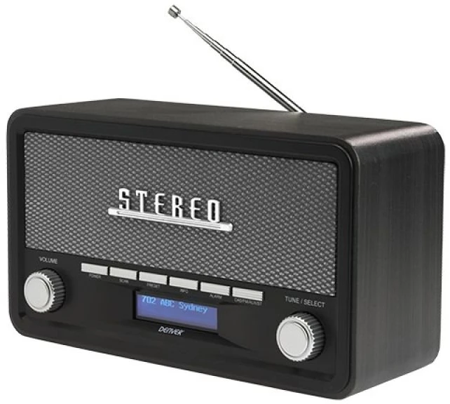 Radijas DAB+/FM su Bluetooth Denver DAB-18 Retro, pilkas