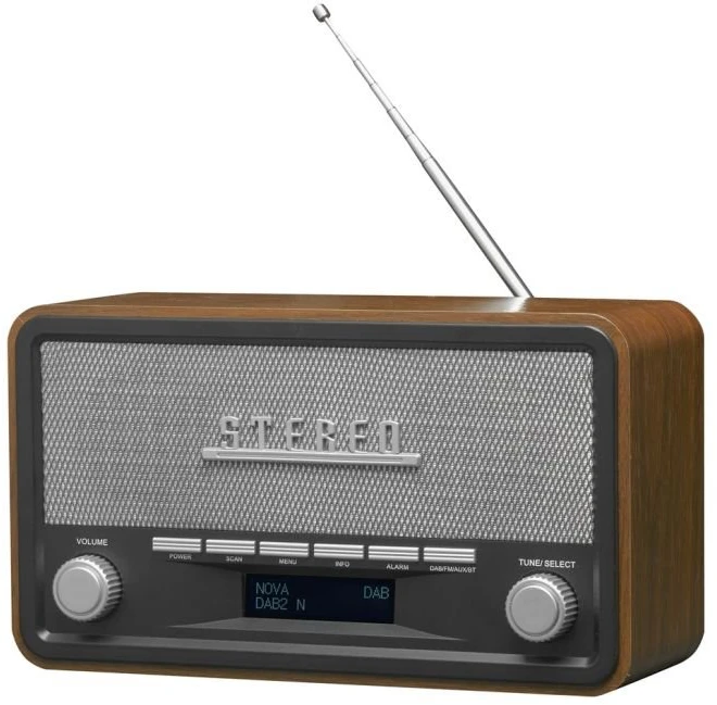 Radijas su DAB+ ir Bluetooth Denver DAB-18, juodas ir pilkas