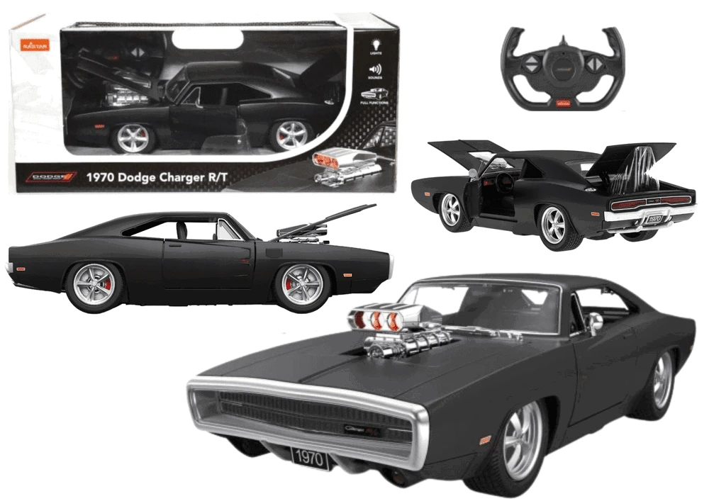 Rastar Nuotoliniu būdu valdomas automobilis Dodge Charger R/T 1:16 mastelio, juodas