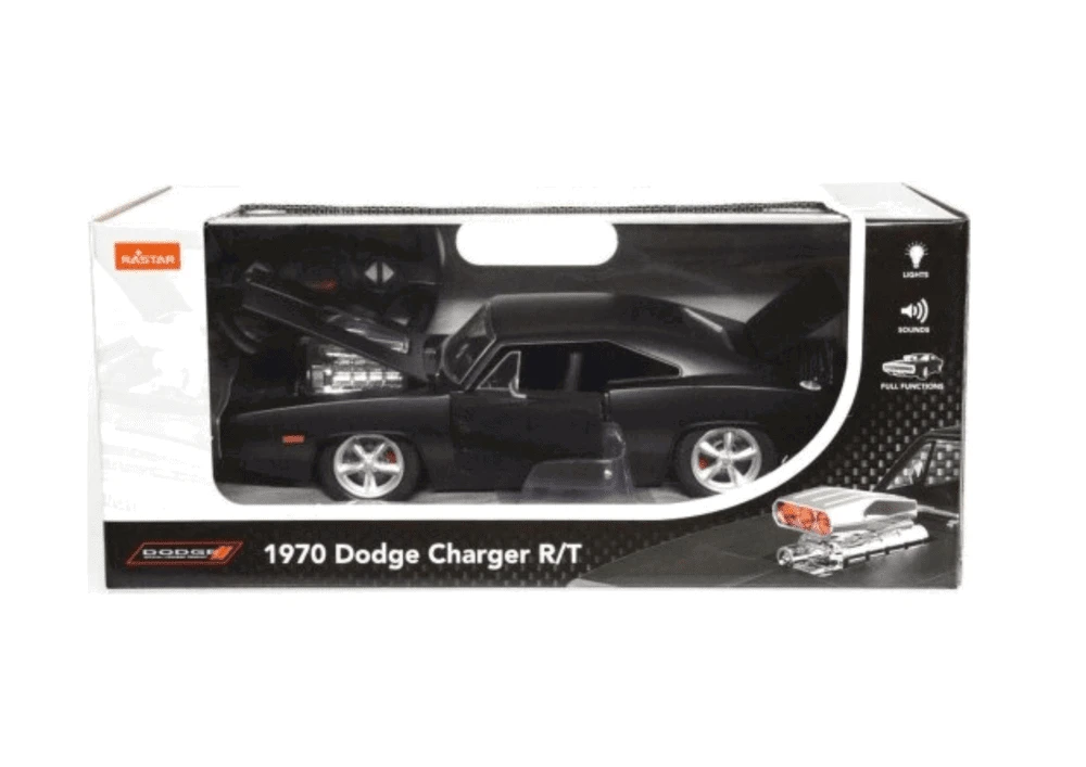 Rastar Nuotoliniu būdu valdomas automobilis Dodge Charger R/T 1:16 mastelio, juodas
