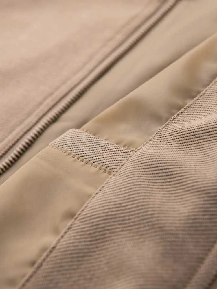 Raglan tipo bomber švarkas smėlio spalvos su pašiltinimu V2