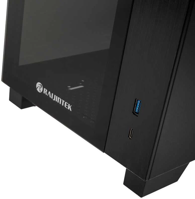 Raijintek PAEAN MINI Mini-ITX dėklas, grūdintas stiklas - juodas