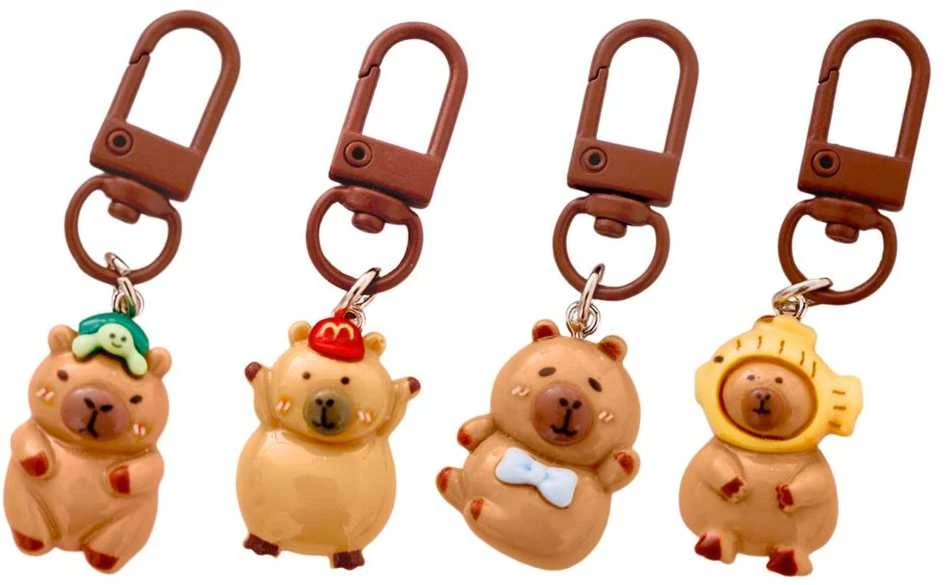 Lean Toys Mini kapibara raktų pakabukų rinkinys, 4 vnt.