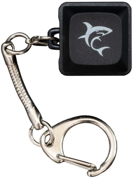 Raktų pakabukas su mechaniniu jungikliu Baltas Shark Promo, juodas