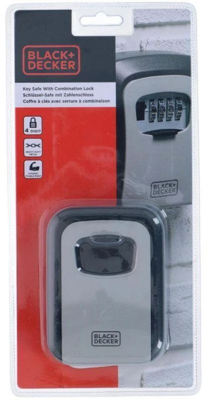 BLACK &amp; DECKER Juodas &amp; DECKER RAKINAMA RAKINĖ DĖŽUTĖ SU 4 SKAITMENŲ KODU Juodas + DECKER 239941