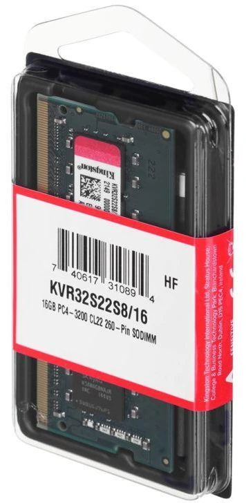 Nešiojamo kompiuterio atmintis Kingstonas | 16 GB | DDR4 | 3200 MHz | Užrašų knygelė | Registracijos Nr. | ECC Nr