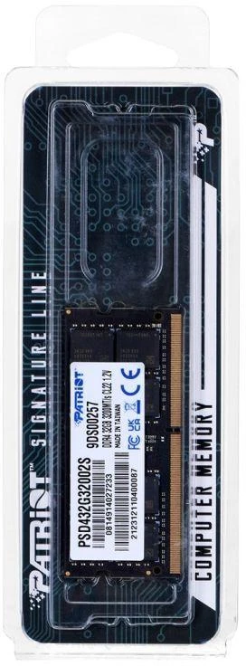 RAM PATRIOT DDR4 32GB SIGNATURE 3200MHz CL22 SO-DIMM atmintis