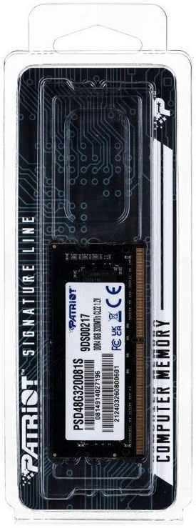 Nešiojamo kompiuterio atmintis PATRIOT Signature Series 8GB DDR4 1x8GB 3200MHz SODIMM Single