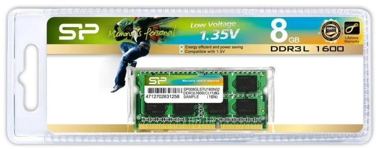 Nešiojamo kompiuterio atmintis Silicon Power DDR3 8GB 1600MHz CL11 SO-DIMM 1.35V Low Voltage