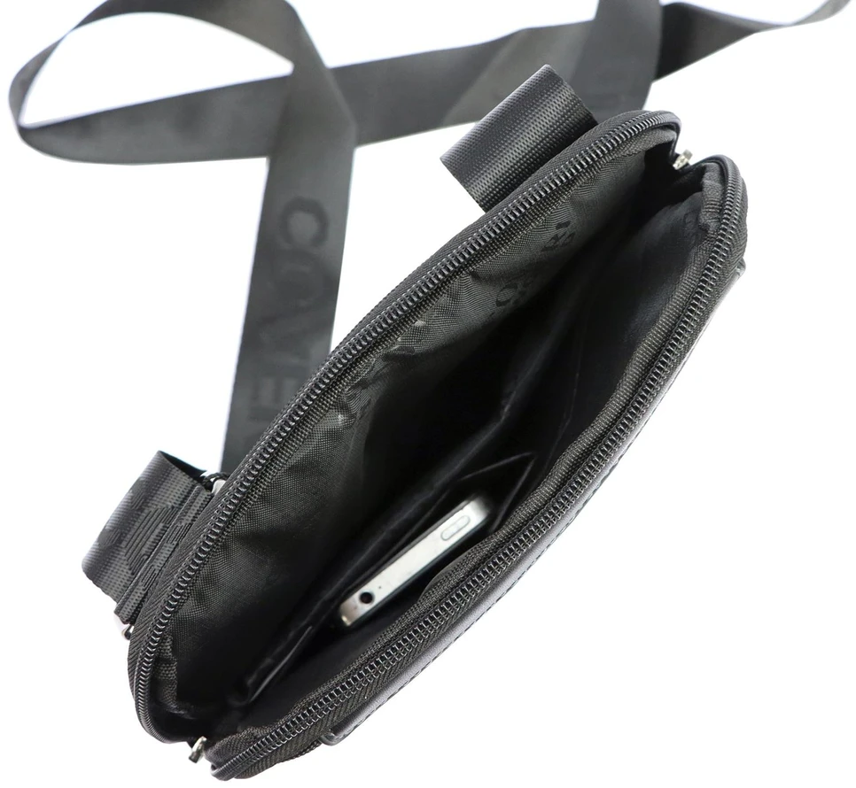Vyriška juoda crossbody piniginė Coveri World CW2263 su reguliuojamu dirželiu