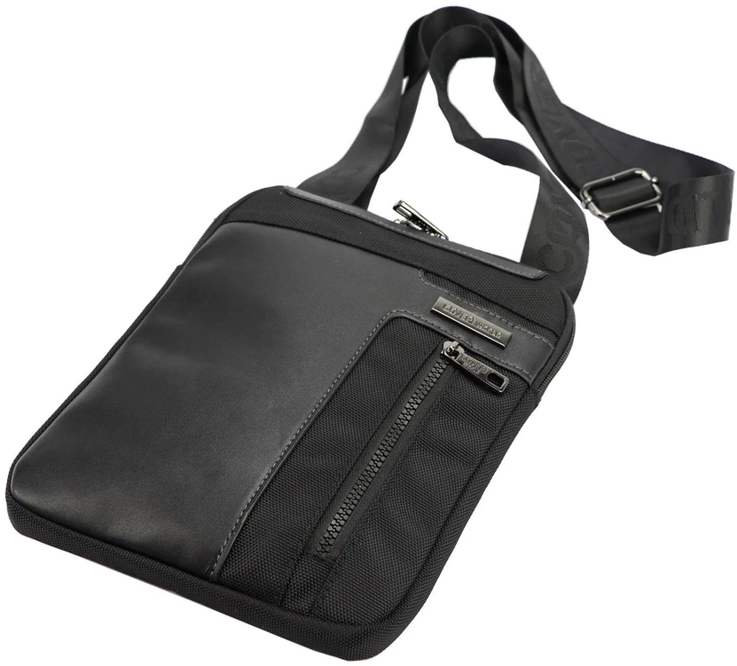 Vyriška juoda crossbody piniginė Coveri World CW2263 su reguliuojamu dirželiu