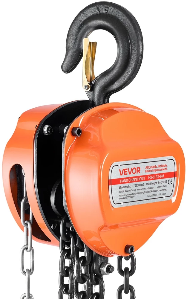 VEVOR Rankinis grandininis keltuvas, 3 t, 6 m