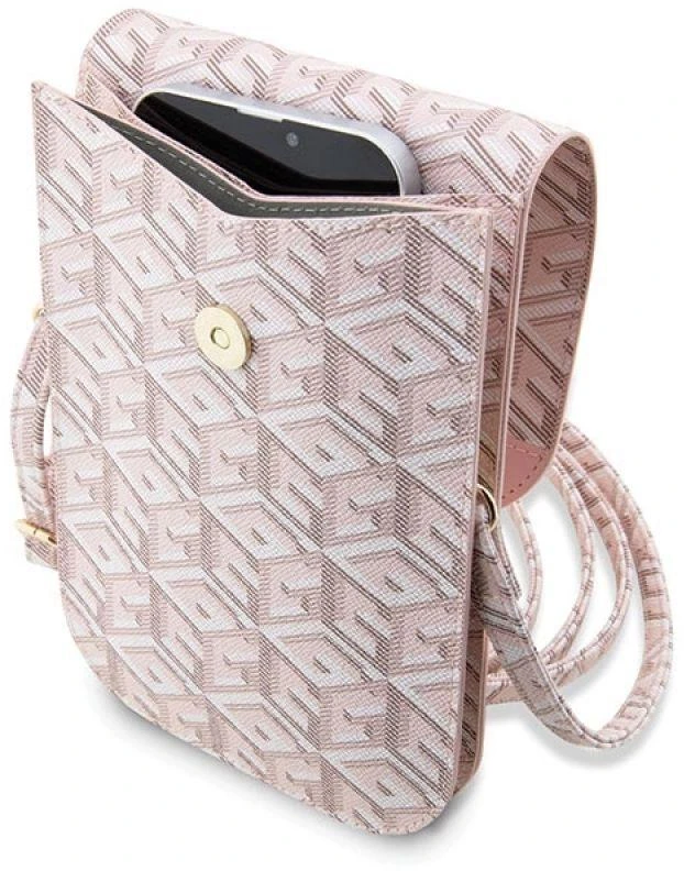 Guess krepšys telefonui GUWBHGCFSEP pink Piniginė GCube Stripe