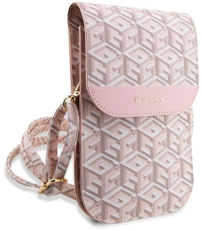 Guess krepšys telefonui GUWBHGCFSEP pink Piniginė GCube Stripe