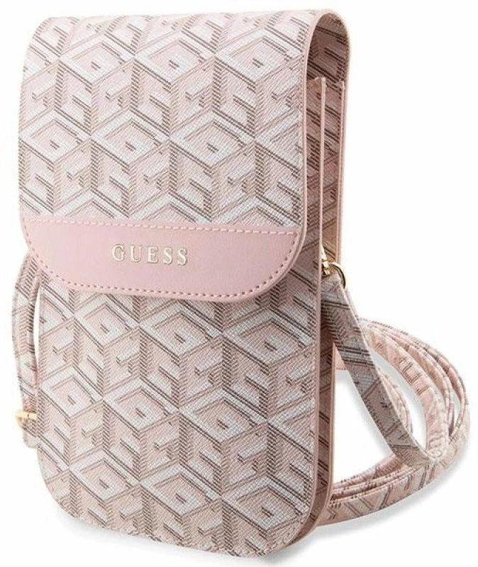 Guess krepšys telefonui GUWBHGCFSEP pink Piniginė GCube Stripe